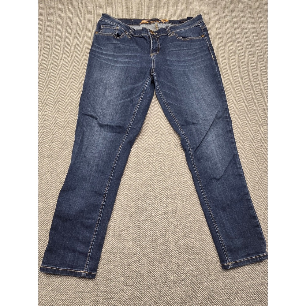 Seven7 Womens Skinny‎ Easy Fit Jeans Dark Wash Stretch Denim Size 8 Tapered Leg